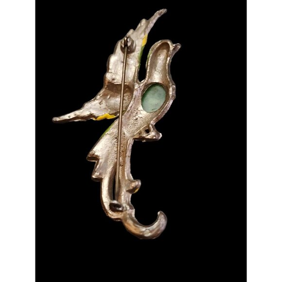 Early Pot Metal And Enamel Parrot Bird Brooch (A4939) - Picture 5 of 5